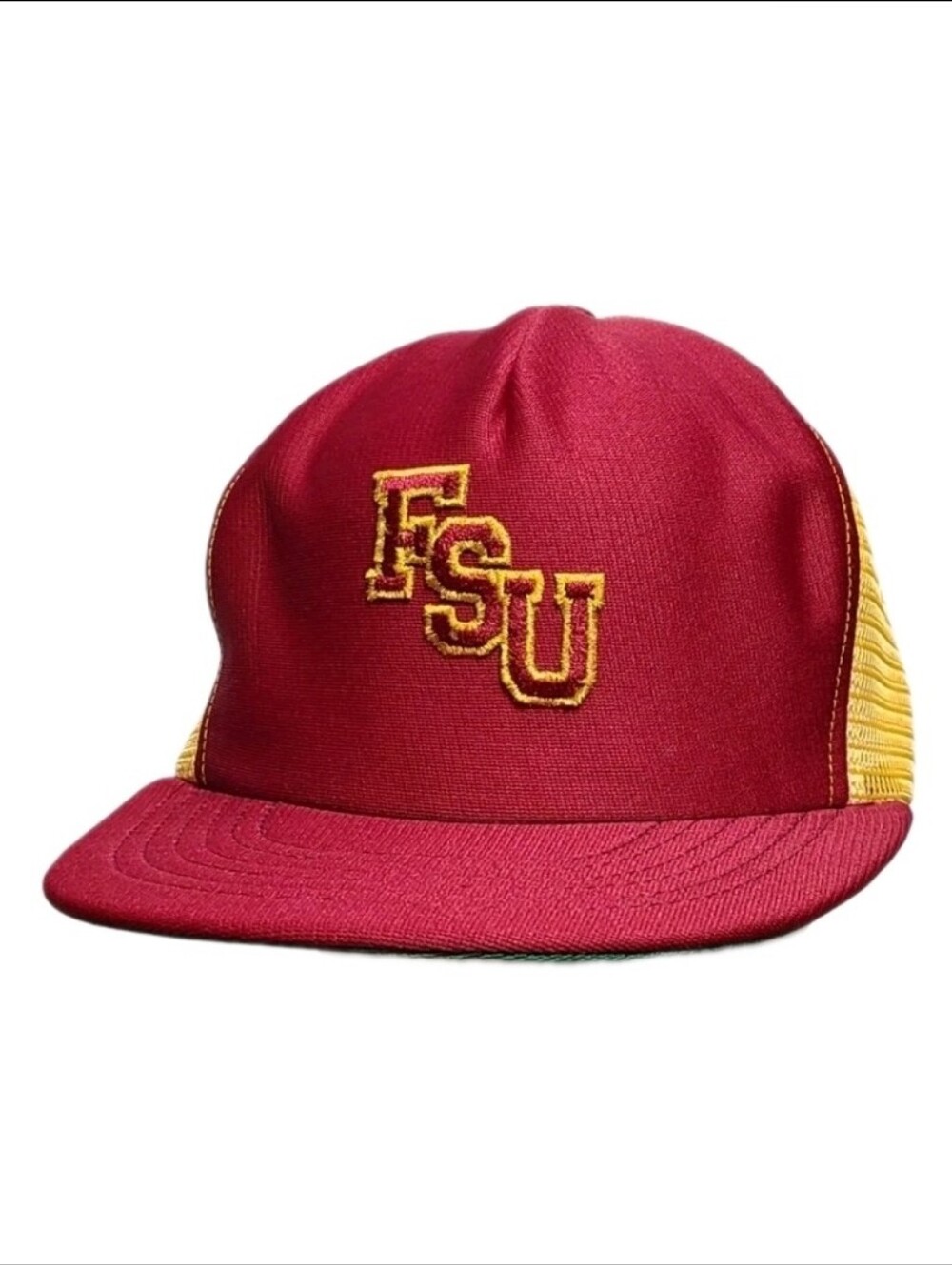 Vintage 80s Florida State Seminoles FSU Mesh Back Trucker Hat Snapback